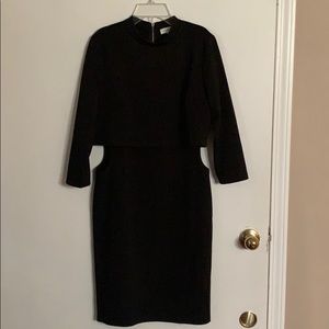 Black mock neck dress with cutouts
